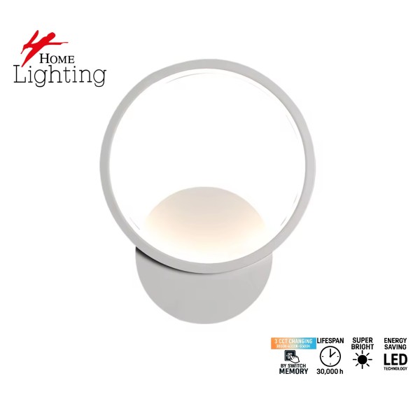 SE LED 20 ROSA WHITE WALL LAMP 12W 3CCT WITH MEMORY 2 YEARS WARRANTY