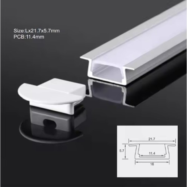 SE-PRO-15 ALUMINIUM PROFILE WITH LACE 15,5*5,9MM PRICE PER METER