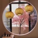 SE21-BA-5050 LYSA  PENDANT  BAMBOO STEEL 50*120cm  E27 2 YEARS WARRANTY