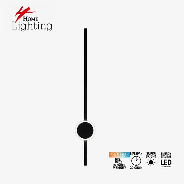 SE LED 60 ZENYA BLACK  WALL LAMP  3CCT WITH MEMORY  60cm  2 YEARS WARRANTY