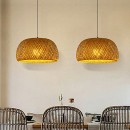 SE21-BA-38 WOVEN  PENDANT  BAMBOO STEEL  38*20*120cm  E27  2 YEARS WARRANTY