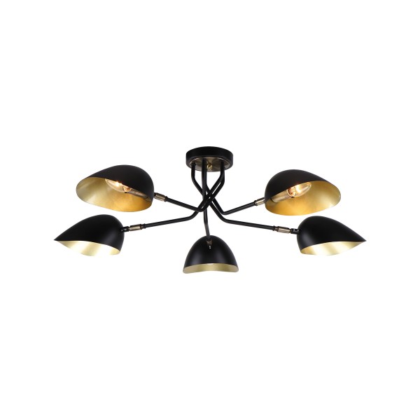 KQ 2759/5 ELIA BLACK AND ANTIQUE BRASS CEILING LAMP Ζ3