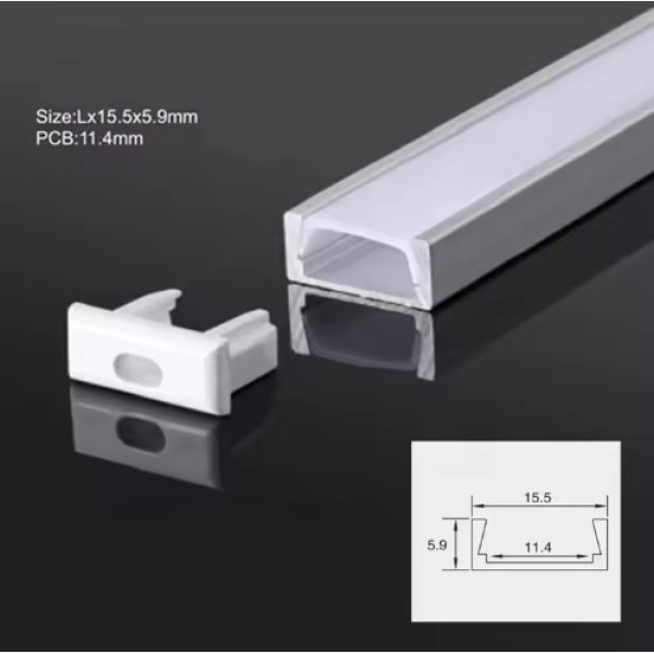 SE-PRO-15 ALUMINIUM PROFILE 15,5*5,9MM PRICE PER METER