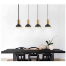 SE21-GM-4-4BL-MS3 ADEPT TUBE Gold Matt Pendant Black Metal Shade+