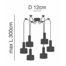 SE21-GM-4-BL6-MS2 ADEPT TUBE Gold Matt Pendant Black Metal Shade+