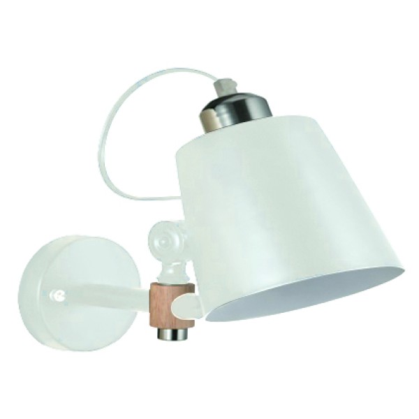YQ-4003 SAM WHITE METAL-WOOD WALL LAMP 1Ε1