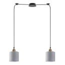 SE21-BR-10-BL2-SH2  MAGNUM BRONZE Grey Shade Pendant+