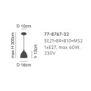 SE21-BR-10-MS2 MAGNUM BRONZE Black Metal Shade Pendant+