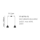 SE21-BR-10-BL2-MS2 MAGNUM BRONZE Black Metal Shade Pendant+