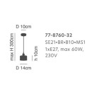 SE21-BR-10-MS1 MAGNUM BRONZE Black Metal Shade Pendant+