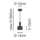 SE21-BL-4-MS2 ADEPT TUBE Black Pendant Black Metal Shade+