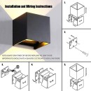 SE-WLL-3K-DG CUBO LED WALL LAMP 5W*2 3000K DARK GREY