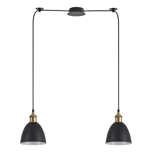 SE21-BR-10-BL2-MS2 MAGNUM BRONZE Black Metal Shade Pendant+