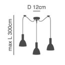 SE21-GM-4-BL3-MS2 ADEPT TUBE Gold Matt Pendant Black Metal Shade+