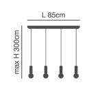SE21-GM-4-4BL-SH123 ADEPT FLEX Gold Matt Pendant White, Grey, Brown Fabric Shade+