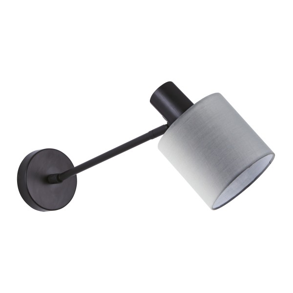 SE21-BL-22-SH2 ADEPT BLACK WALL LAMP GREY SHADE+