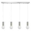 SE21-NM-4-4NM-SH2 ADEPT TUBE Nickel Matt Pendant Grey Fabric Shade+