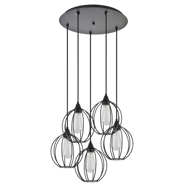 SE21-BL-B10-5BL-GR2 ADEPT PENDANT Black Metal Grid Pendant+
