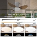 SE LED F65 ADAM WHITE-LIGHT BROWN FAN 30W*2 SMART WITH CONTROL 65x65x20cm 3000k-6500k 85-265V 2