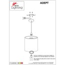 SE21-BL-B10-4BL-SH123 ADEPT FLEX White, Grey, Brown Fabric Shade Pendant+