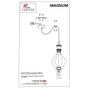 SE21-BR-10-5BL-GR12 MAGNUM FLEX Bronze Metal Pendant Black Metal Grid+