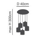 SE21-BL-B10-5BL-MS123 ADEPT FLEX Black Metal Shade Pendant+