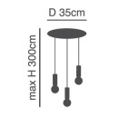 SE21-GM-4-3BL-GL3 ADEPT TUBE Gold Matt Pendant White Glass+