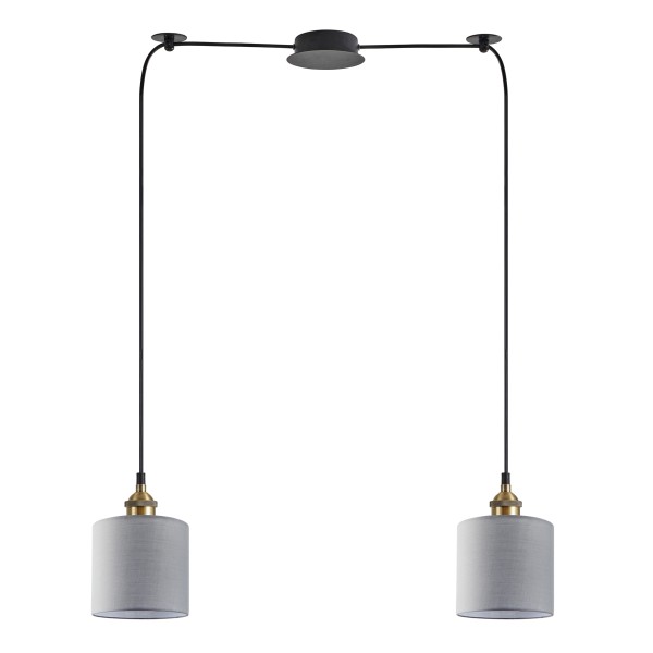 SE21-BR-10-BL2-SH2  MAGNUM BRONZE Grey Shade Pendant+