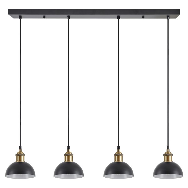 SE21-BR-10-4BL-MS3 MAGNUM BRONZE Black Metal Shade Pendant+