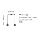 SE21-BR-10-BL2-SH2  MAGNUM BRONZE Grey Shade Pendant+