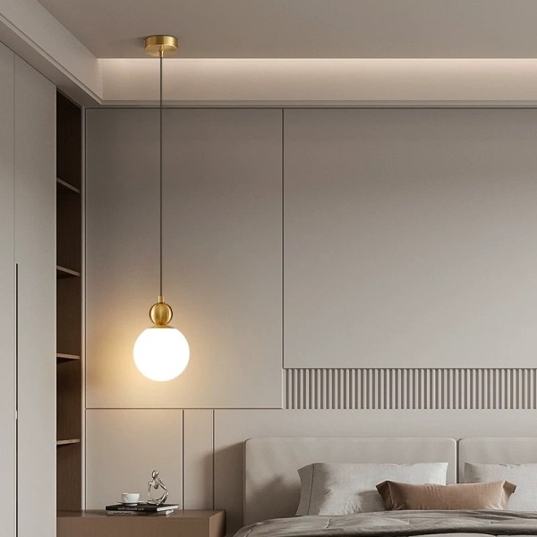 SE21-BR-10 WASY PENDANT BRASS OPAL E14 10x100cm IP20 2 YEARS WARRANTY