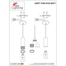 SE21-GM-4-3BL-GL1 ADEPT TUBE Gold Matt Pendant Smoked Glass+