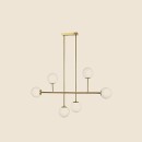 SE 110-6 PRATO PENDANT BRASS GOLD WITH 6 OPAL GLASSES Φ15 Γ4