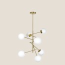 SE 110-7 PRATO PENDANT BRASS GOLD WITH 7 OPAL GLASSES Φ15 Γ4