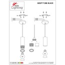 SE21-BL-4-NM1W ADEPT TUBE Black Matt Wall Lamp+