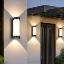 SE LED 180 MODO ROUND OUTDOOR WALL LAMP BLACK 6+6W 3000K