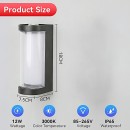 SE LED 180 MODO ROUND OUTDOOR WALL LAMP BLACK 6+6W 3000K