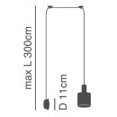 SE21-BL-4-NM1W-SH1 ADEPT TUBE Black Matt Wall Lamp White Fabric Shade+