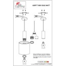 SE21-GM-4-BL2-SH3 ADEPT TUBE Gold Matt Pendant Brown Fabric Shade+