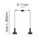 SE21-GM-4-BL2-MS3 ADEPT TUBE Gold Matt Pendant Black Metal Shade+