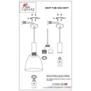 SE21-GM-4-BL2-MS40 ADEPT TUBE Gold Matt Pendant Black Metal Shade+