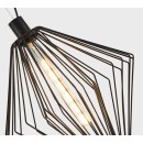 SE21-BL-42 MED BLACK METAL GRID PENDANT E4