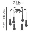 SE21-BL-4-BL6-MS12 ADEPT FLEX Black Pendant Black Metal Shade+