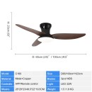  SE LED F100 WINDY BLACK-BROWN FAN 30W*2 SMART WITH CONTROL 100x100x50cm 3000k-6500k 85-265V 2 