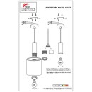 SE21-NM-4-SH2 ADEPT TUBE Nickel Matt Pendant Grey Fabric Shade+