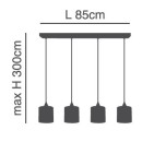 SE21-BL-B10-4BL-MS1 ADEPT PENDANT Black Metal Shade+