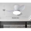 SE LED F65 ADAM WHITE FAN 30W*2 SMART WITH CONTROL 65x65x20cm 3000k-6500k 85-265V 2 YEARS WARRA