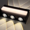 SE LED 105 QUADRA BLACK OUTDOOR WALL LAMP 6+4W 3000K 2 YEARS WARRANTY