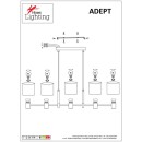 SE21-NM-120-SH1 ADEPT NICKEL MATT PENDANT GREY SHADE+