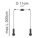 SE21-NM-4-NM2-MS50 ADEPT TUBE Nickel Matt Pendant Black Metal Shade+